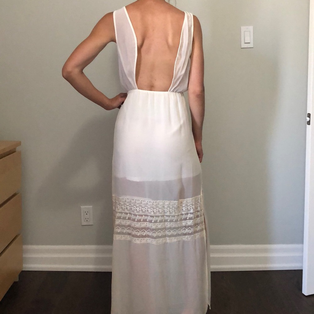 BOHO mini dress with long maxi lace overlay - Picture 2 of 6